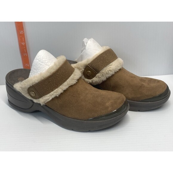 BZEES Women’s Brown Clog Comfort Mules Faux Fur Kismet 7.5M - Picture 1 of 9